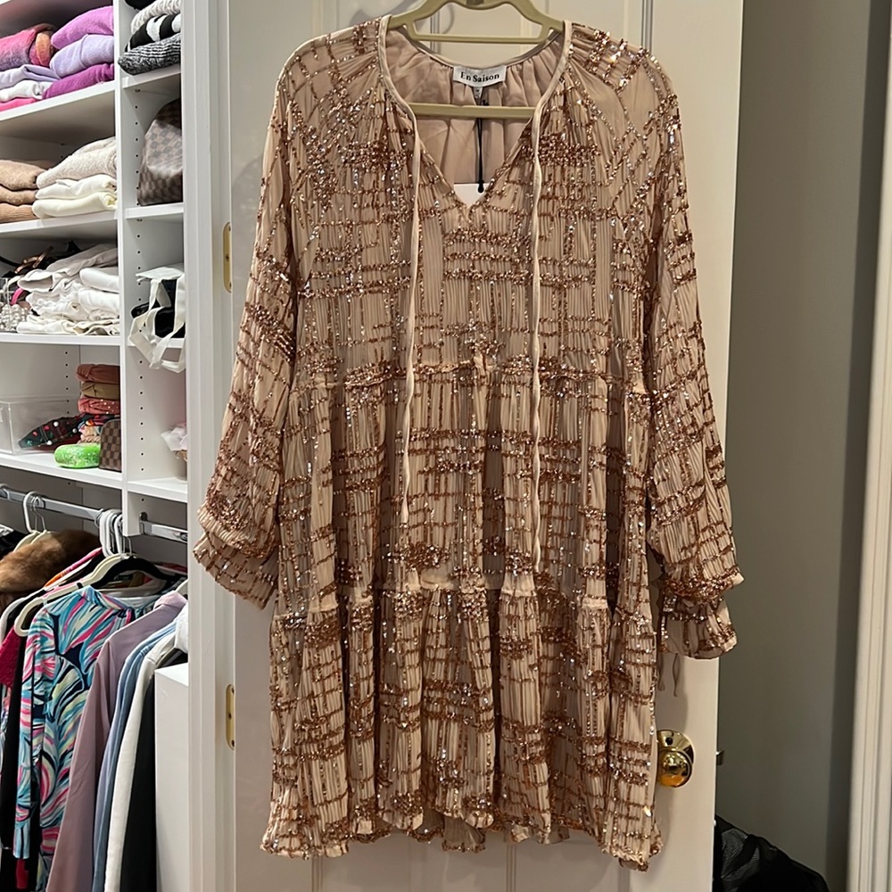Gold Sequin Dress NWTs Medium